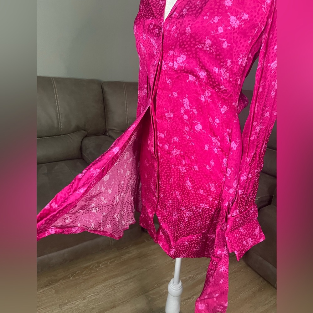 NWT Acler Evanston Satin Sheen Wrap Mini Dress Sz 2 Valentines Date Gift Party - Picture 14 of 16